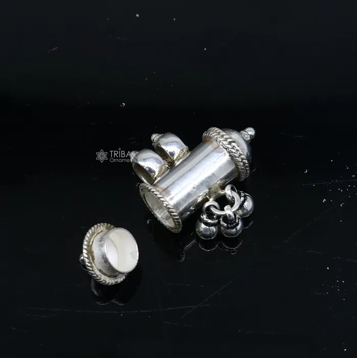 925 Sterling silver handmade vintage customized design amulet pendant box pendant container pendant mantra box silver tabiz nsp850 TRIBAL ORNAMENTS Necklaces