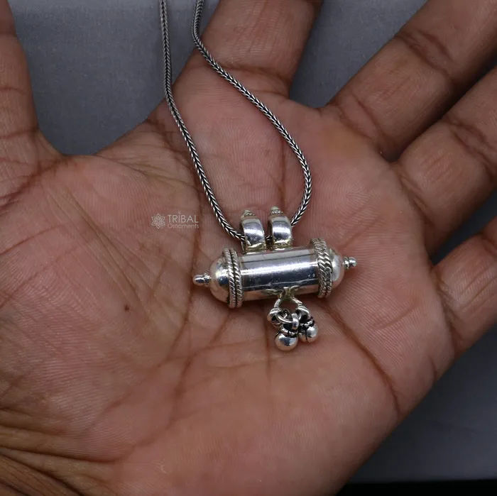 925 Sterling silver handmade vintage customized design amulet pendant box pendant container pendant mantra box silver tabiz nsp850 TRIBAL ORNAMENTS Necklaces