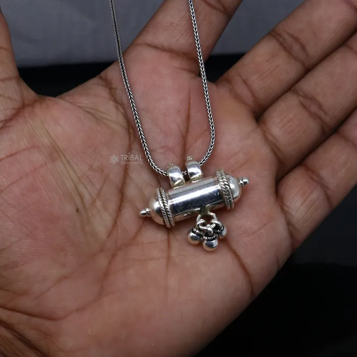 925 Sterling silver handmade vintage customized design amulet pendant box pendant container pendant mantra box silver tabiz nsp850 TRIBAL ORNAMENTS Necklaces
