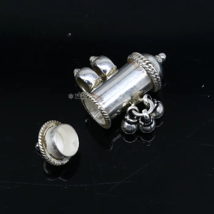 925 Sterling silver handmade vintage customized design amulet pendant box pendant container pendant mantra box silver tabiz nsp850 TRIBAL ORNAMENTS Necklaces
