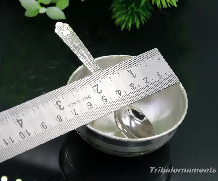 999 fine solid silver handmade small bowl for baby food pure silver vessels silver utensils home and kitchen accessories india sv29 TRIBAL ORNAMENTS Necklaces
