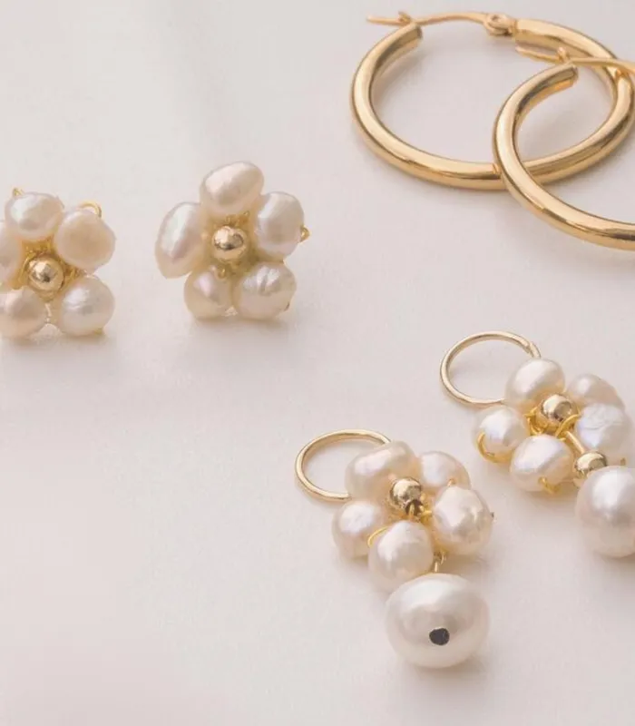 Arete Earrings Kalachuchi 3in1 Drop Hoop Earrings