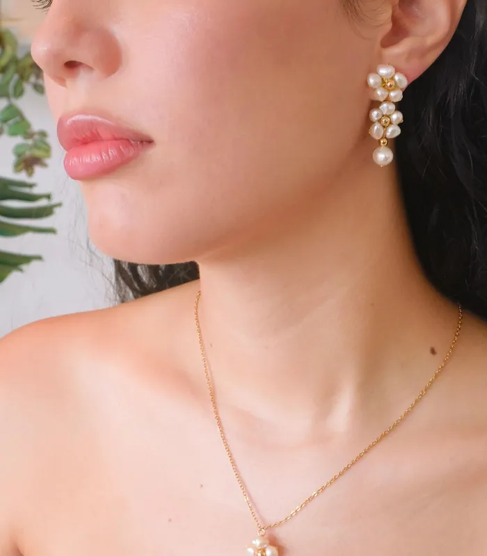 Arete Earrings Kalachuchi 3in1 Drop Hoop Earrings