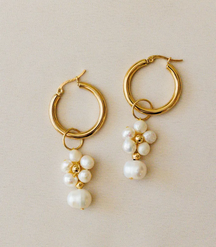 Arete Earrings Kalachuchi 3in1 Drop Hoop Earrings