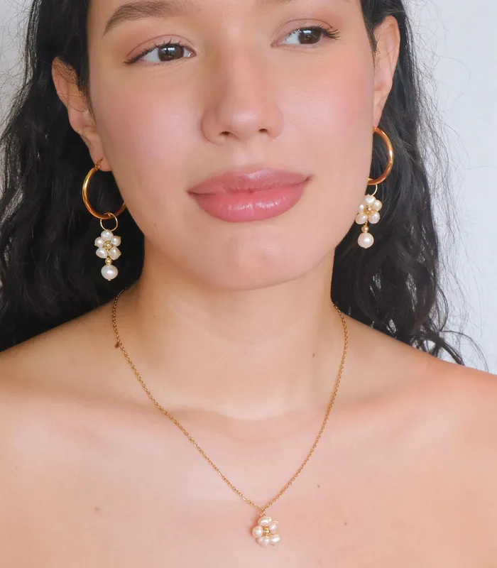 Arete Earrings Kalachuchi 3in1 Drop Hoop Earrings