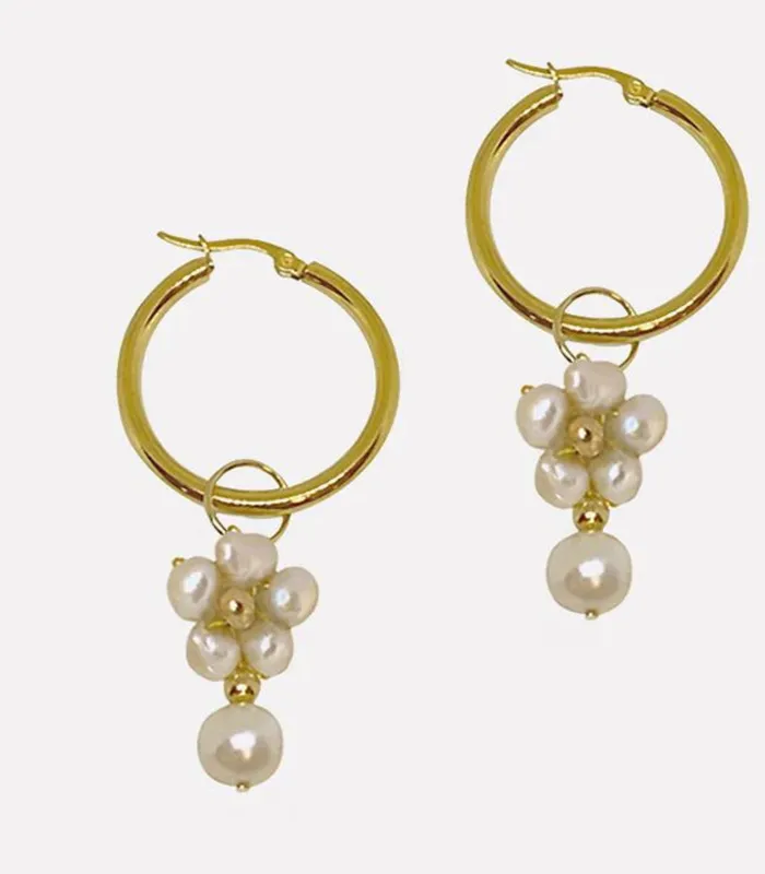 Arete Earrings Kalachuchi 3in1 Drop Hoop Earrings