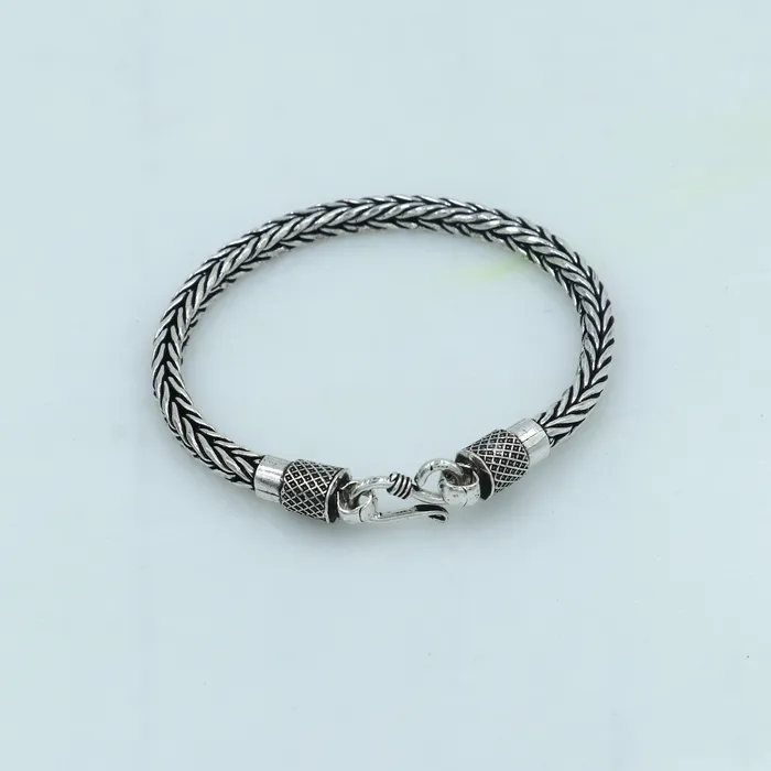 Bracelets TRIBAL ORNAMENTS 8 85 5mm 925 sterling silver wheat design chain customized design handmade silver bracelet unisex indian tribal jewelry sbr767 Bracelets TRIBAL ORNAMENTS 8 85 5mm 925 sterling silver wheat design chain customized design handmade silver bracelet unisex indian tribal jewelry sbr767