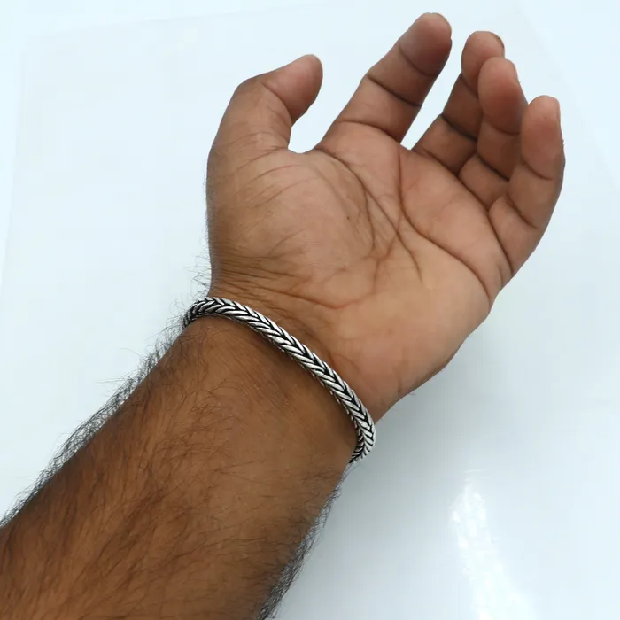 Bracelets TRIBAL ORNAMENTS 8 85 5mm 925 sterling silver wheat design chain customized design handmade silver bracelet unisex indian tribal jewelry sbr767 Bracelets TRIBAL ORNAMENTS 8 85 5mm 925 sterling silver wheat design chain customized design handmade silver bracelet unisex indian tribal jewelry sbr767