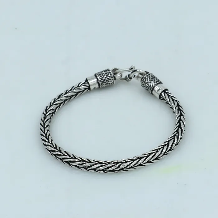 Bracelets TRIBAL ORNAMENTS 8 85 5mm 925 sterling silver wheat design chain customized design handmade silver bracelet unisex indian tribal jewelry sbr767 Bracelets TRIBAL ORNAMENTS 8 85 5mm 925 sterling silver wheat design chain customized design handmade silver bracelet unisex indian tribal jewelry sbr767