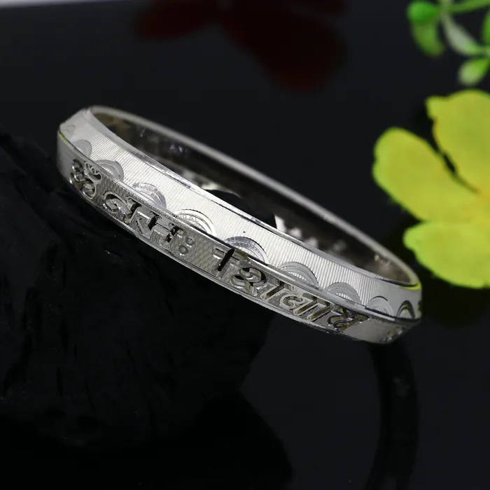 Bracelets TRIBAL ORNAMENTS 925 Sterling silver Handmade solid kada bracelet mantra bracelet aum namah shivay mens gifting divine kada from rajasthan india nsk781 Bracelets TRIBAL ORNAMENTS 925 Sterling silver Handmade solid kada bracelet mantra bracelet aum namah shivay mens gifting divine kada from rajasthan india nsk781