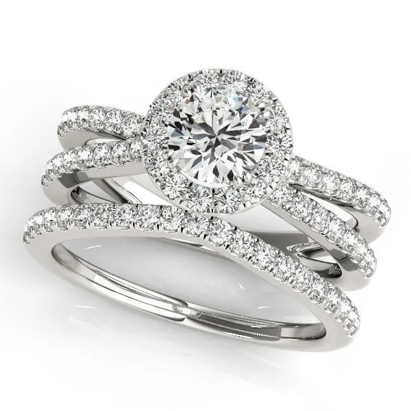 Carilla Round Center Stone Diamond Floating Halo Double Cross Shank Ring Fire Brilliance Rings Carilla Round Center Stone Diamond Floating Halo Double Cross Shank Ring Fire Brilliance Rings