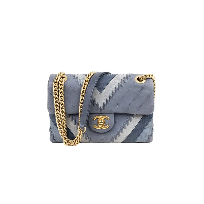 Chanel Earrings PreOwned Chanel Patchwork Chevron Small Flap Bag