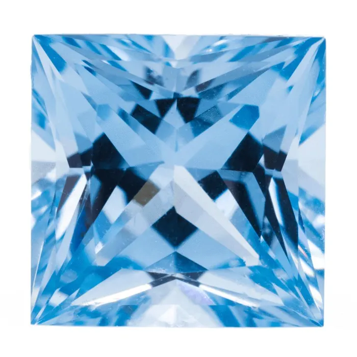 Fire Brilliance Rings Princess FAB LabGrown Aqua Blue Spinel Gems