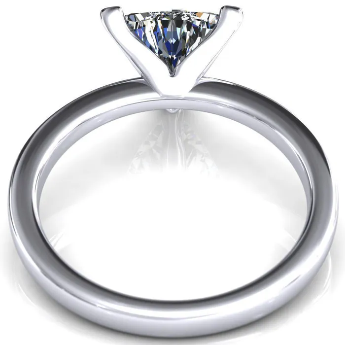 Fire Brilliance Tessa Trillion Moissanite 3 Prong Pitched Shoulders Solitaire Engagement Ring Rings