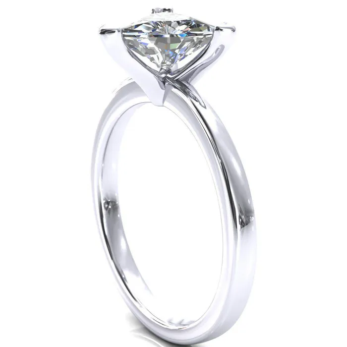 Fire Brilliance Tessa Trillion Moissanite 3 Prong Pitched Shoulders Solitaire Engagement Ring Rings