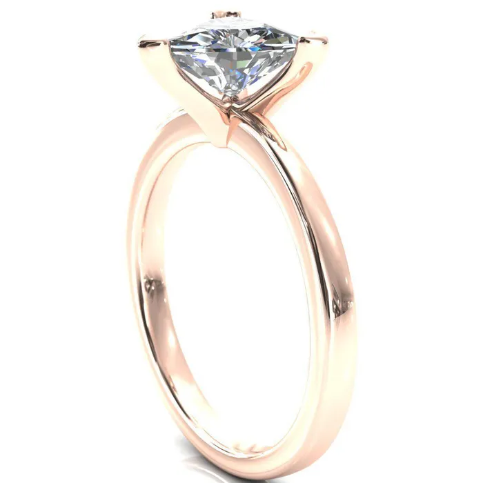 Fire Brilliance Tessa Trillion Moissanite 3 Prong Pitched Shoulders Solitaire Engagement Ring Rings