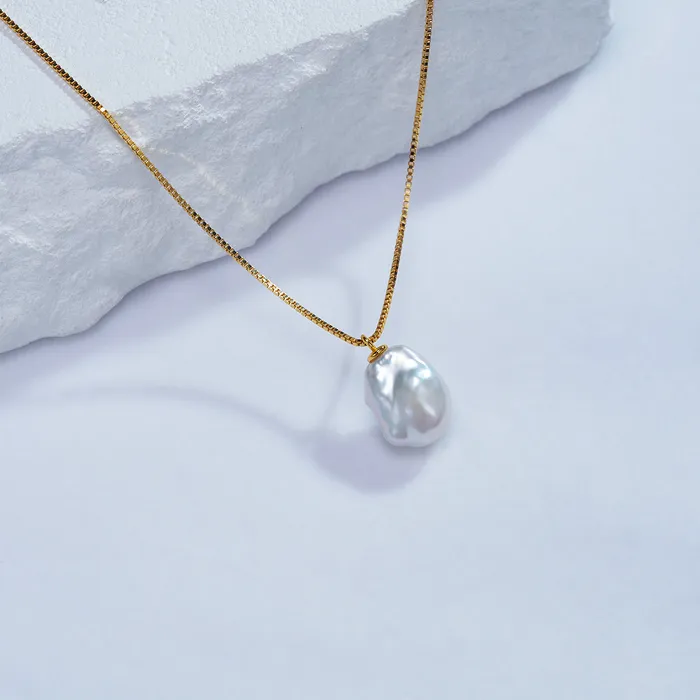 Necklaces Pearly Lustre Keshi Freshwater Pearl Necklace WN00597