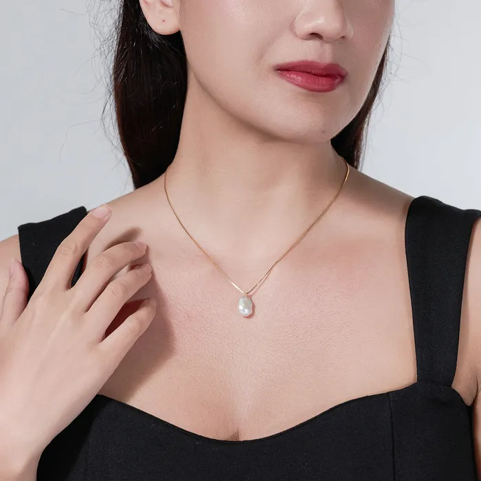 Necklaces Pearly Lustre Keshi Freshwater Pearl Necklace WN00597