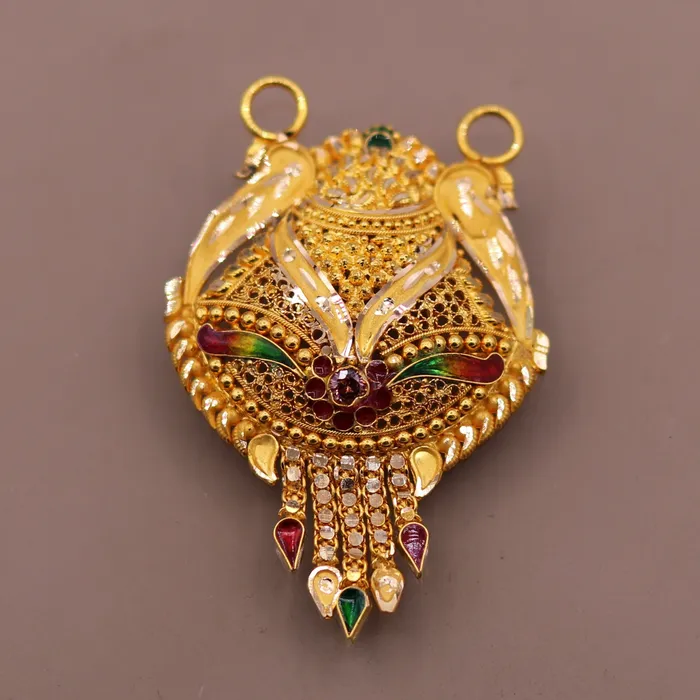 Necklaces TRIBAL ORNAMENTS Genuine certified 22kt yellow gold solid filigree work meenakari work pendant necklace traditional art of indian tribal jewelry gp12 Necklaces TRIBAL ORNAMENTS Genuine certified 22kt yellow gold solid filigree work meenakari work pendant necklace traditional art of indian tribal jewelry gp12