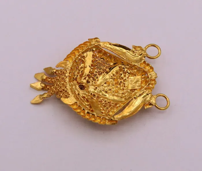 Necklaces TRIBAL ORNAMENTS Genuine certified 22kt yellow gold solid filigree work meenakari work pendant necklace traditional art of indian tribal jewelry gp12