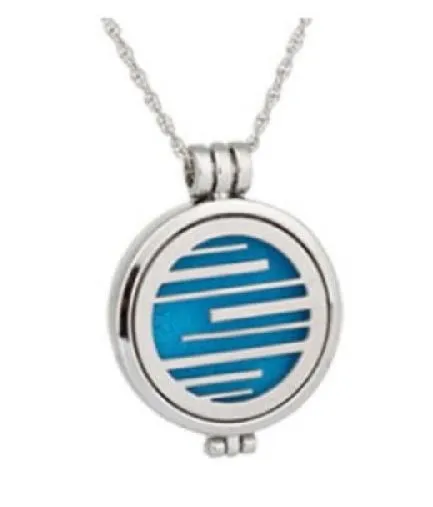 polly Necklaces N2087 Silver Line Design Essential Oil Necklace with FREE Earrings PLUS 5 Different Color Pads
