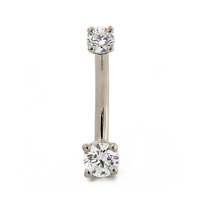 PreStyled Sets LeRoi GOLD ProngSet Faceted Navel Curve