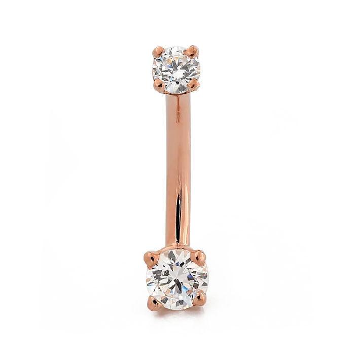 PreStyled Sets LeRoi GOLD ProngSet Faceted Navel Curve