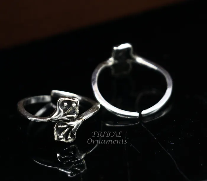 Rings TRIBAL ORNAMENTS 925 sterling silver uniquely handcrafted vintage style oxidized toe rings best brides wedding jewelry tribal jewelry ytr13