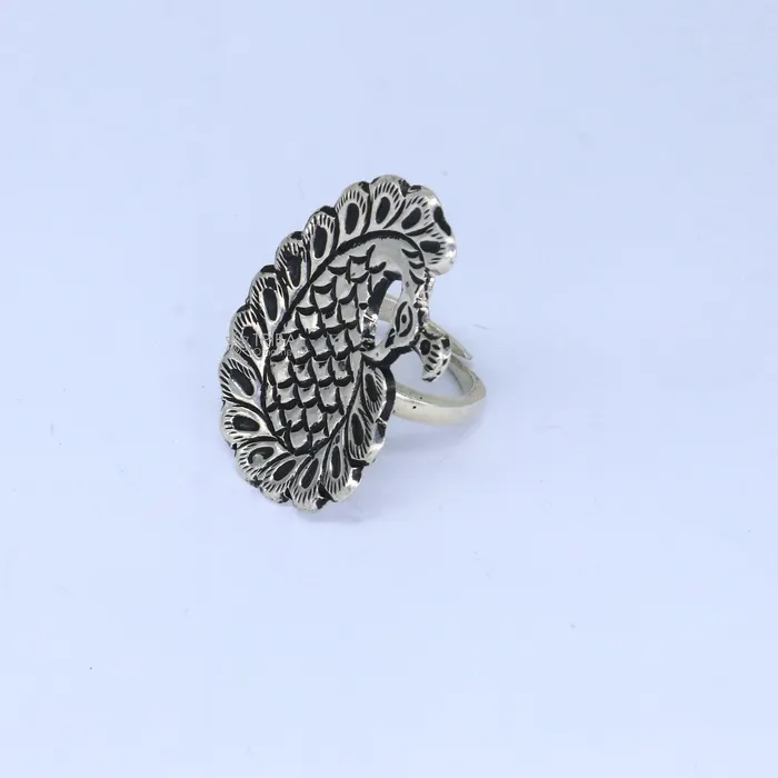 Rings TRIBAL ORNAMENTS Peacock design Indian Classical cultural 925 sterling silver adjustable ring best tribal ethnic jewelry Navratri jewelry sr395 Rings TRIBAL ORNAMENTS Peacock design Indian Classical cultural 925 sterling silver adjustable ring best tribal ethnic jewelry Navratri jewelry sr395