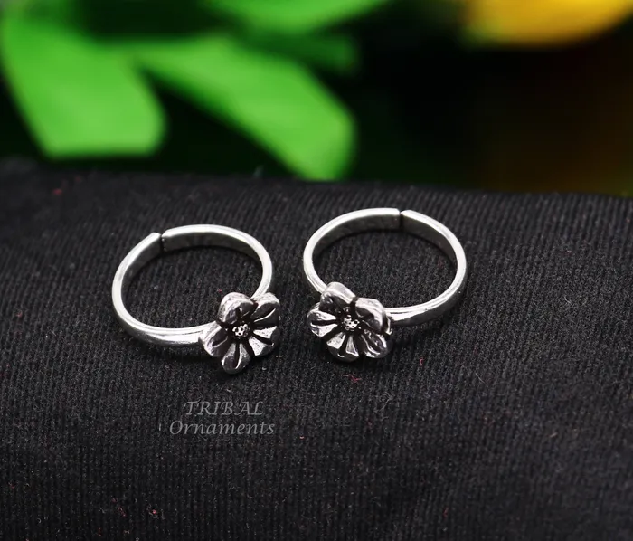 Rings TribalOrnaments 925 sterling silver amazing flower design handmade toe ring toe band stylish modern womens brides jewelry india traditional jewelry ytr49