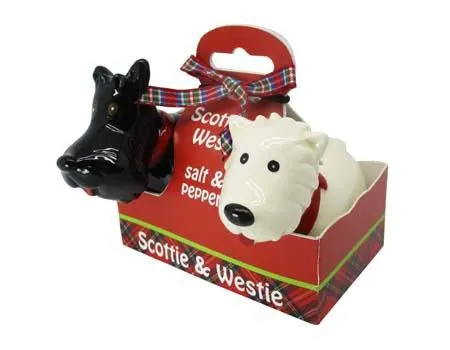 Scottie Westie Salt Pepper Set Royal Tara Earrings