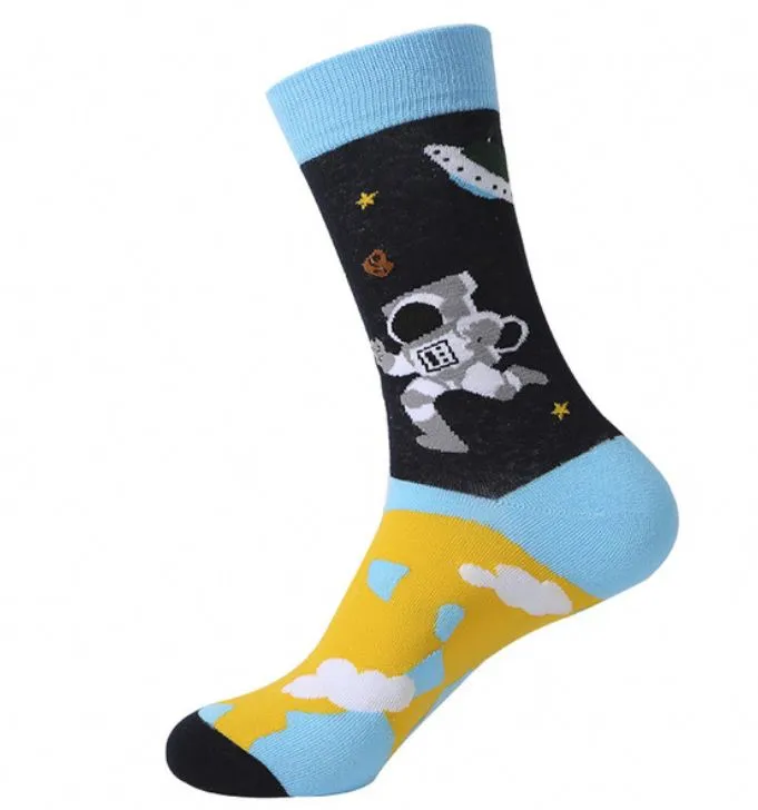 SF441 Light Blue Astronaut in Space Socks POLLY Necklaces