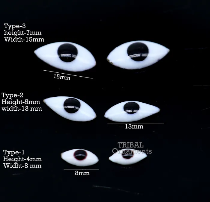 Solid sterling silver Netra or eyes Amazing Mangla Darshan White clean baby idols eyes laddu gopala eyes su798 TRIBAL ORNAMENTS Rings Solid sterling silver Netra or eyes Amazing Mangla Darshan White clean baby idols eyes laddu gopala eyes su798 TRIBAL ORNAMENTS Rings