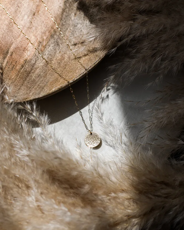 Stylin By Aylin Necklaces THE HAMMERED COIN NECKLACE GOLD