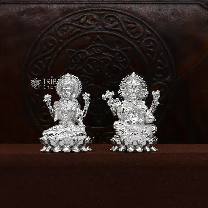 TRIBAL ORNAMENTS 15 925 Sterling silver Lakshmi and Ganesha statue puja article figurine Diwali puja brings joy hope and wealth to the owners art746 Necklaces TRIBAL ORNAMENTS 15 925 Sterling silver Lakshmi and Ganesha statue puja article figurine Diwali puja brings joy hope and wealth to the owners art746 Necklaces