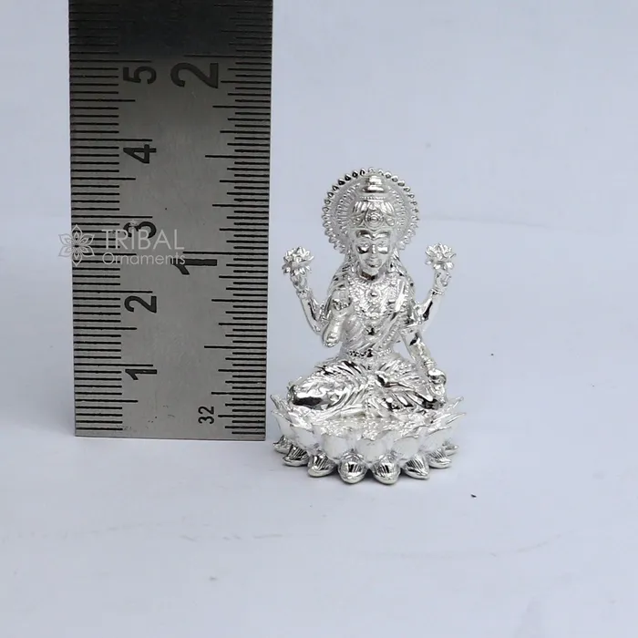 TRIBAL ORNAMENTS 15 925 Sterling silver Lakshmi and Ganesha statue puja article figurine Diwali puja brings joy hope and wealth to the owners art746 Necklaces