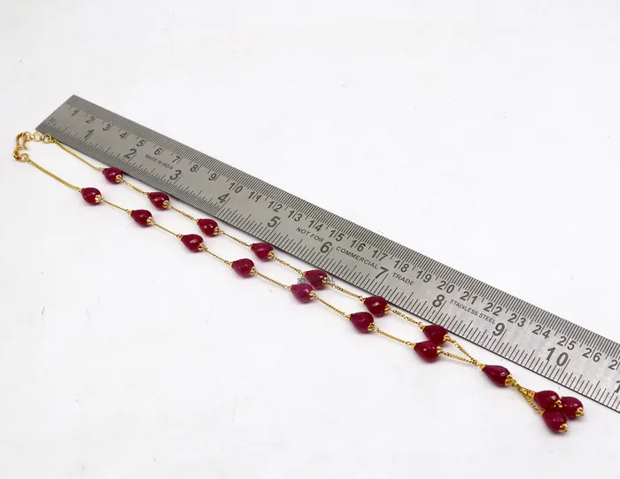 TRIBAL ORNAMENTS Necklaces 22Kt yellow gold ruby beaded charm necklace best customized 18carat red ruby necklace brides jewelry setg