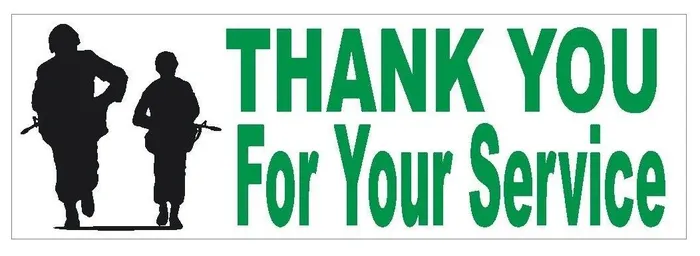 Winter Park Products Necklaces STD405 Thank You For Your Service Military Bumper Sticker Winter Park Products Necklaces STD405 Thank You For Your Service Military Bumper Sticker
