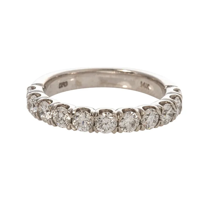 110ctw Diamond Pav 14K White Gold Halfway Band Croghans Rings