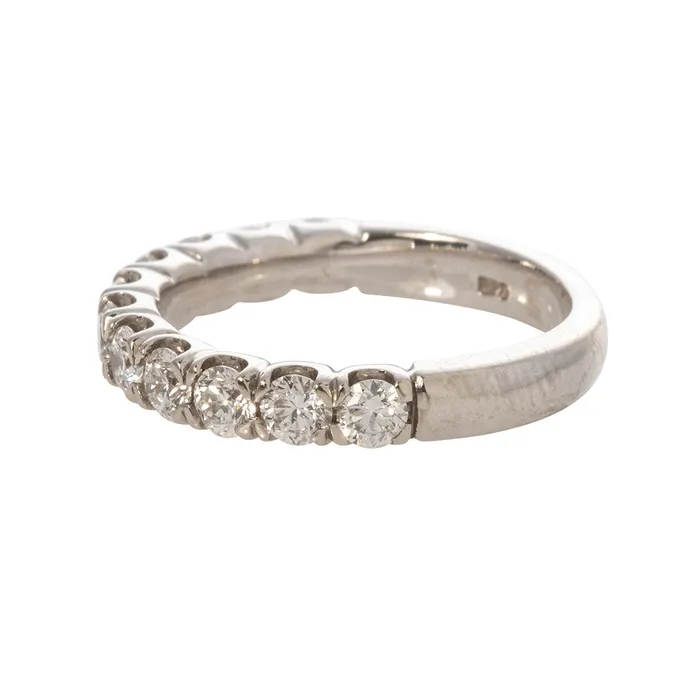 110ctw Diamond Pav 14K White Gold Halfway Band Croghans Rings