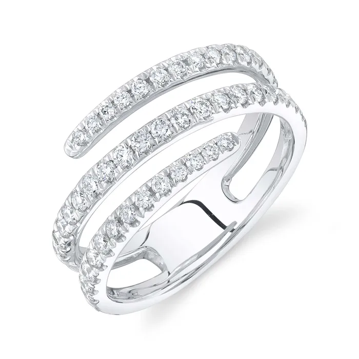 14K White Gold Diamond Spiral Ring Meierotto Jewelers Rings