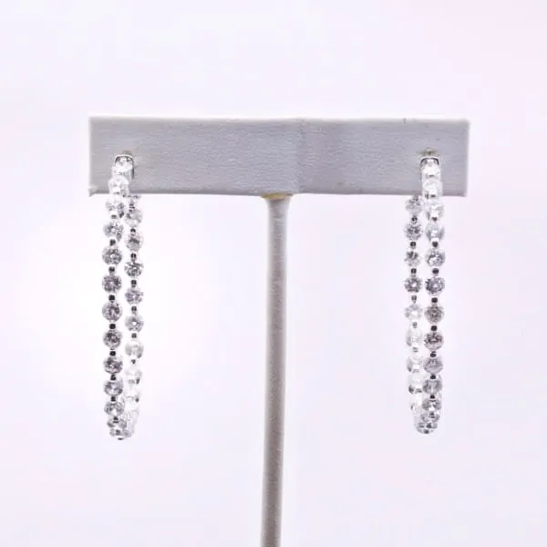 14k White Gold Hoops feature 1400ct Round Cut Diamonds EAR35000 Diamond Source NYC Earrings 14k White Gold Hoops feature 1400ct Round Cut Diamonds EAR35000 Diamond Source NYC Earrings