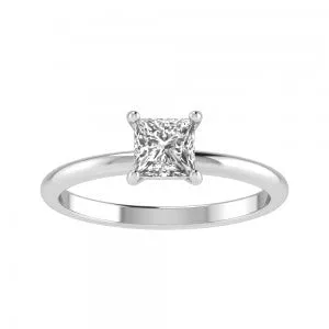 14K White Gold Solitaire Ring for Radiant Cut Diamond Engagement Collections Rings 14K White Gold Solitaire Ring for Radiant Cut Diamond Engagement Collections Rings