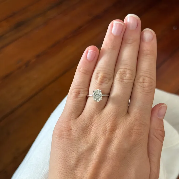 2ct I SI1 Oval Diamond Solitaire 14K White Gold Engagement Ring Croghans Rings