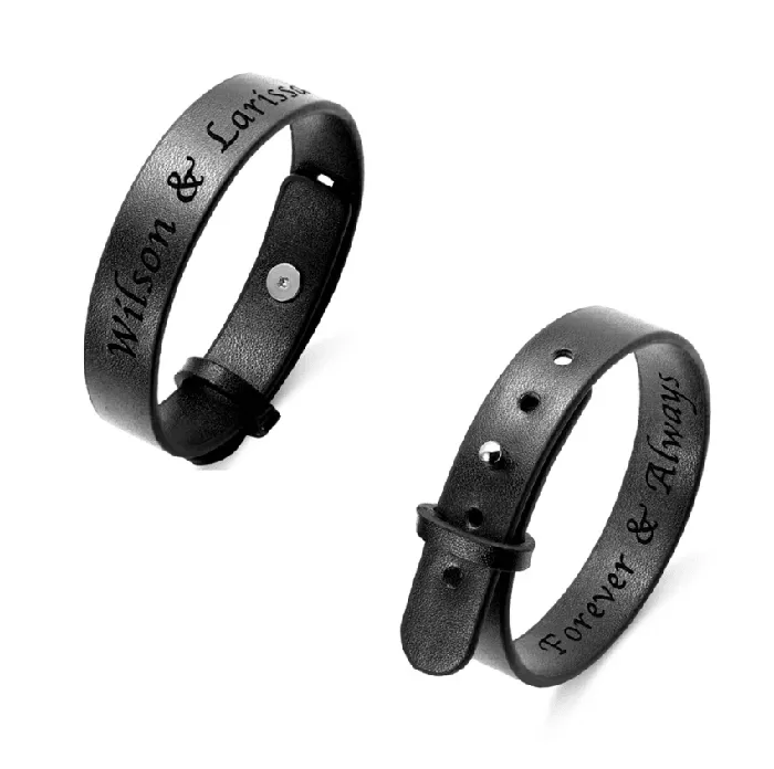 Belbren Bracelets Custom Engraved Leather Bracelet with Hidden Message Adjustable Multiple Colors Belbren Bracelets Custom Engraved Leather Bracelet with Hidden Message Adjustable Multiple Colors