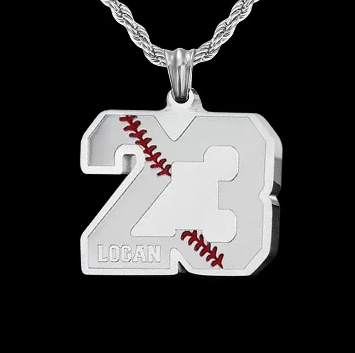 Belbren Custom Baseball Necklace Personalized Jersey Number Name Pendant Stainless Steel Sports Gift for Players Fans Necklaces Belbren Custom Baseball Necklace Personalized Jersey Number Name Pendant Stainless Steel Sports Gift for Players Fans Necklaces