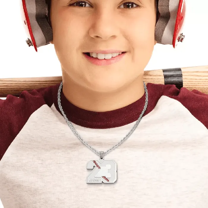 Belbren Custom Baseball Necklace Personalized Jersey Number Name Pendant Stainless Steel Sports Gift for Players Fans Necklaces