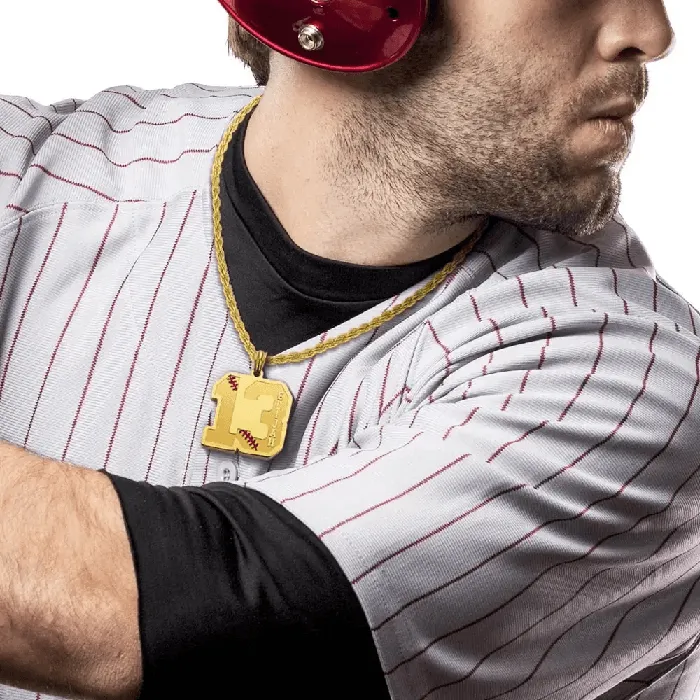 Belbren Custom Baseball Necklace Personalized Jersey Number Name Pendant Stainless Steel Sports Gift for Players Fans Necklaces