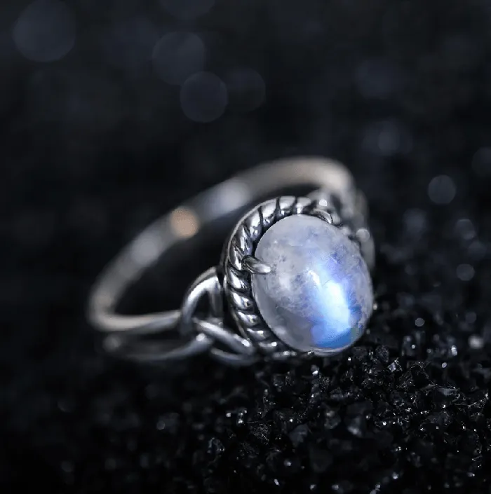 Belbren Rings Personalized Sterling Silver Celtic Knot Ring Oval Rainbow Moonstone Engagement Promise Ring for Women Unique Aurora Wedding Band Belbren Rings Personalized Sterling Silver Celtic Knot Ring Oval Rainbow Moonstone Engagement Promise Ring for Women Unique Aurora Wedding Band