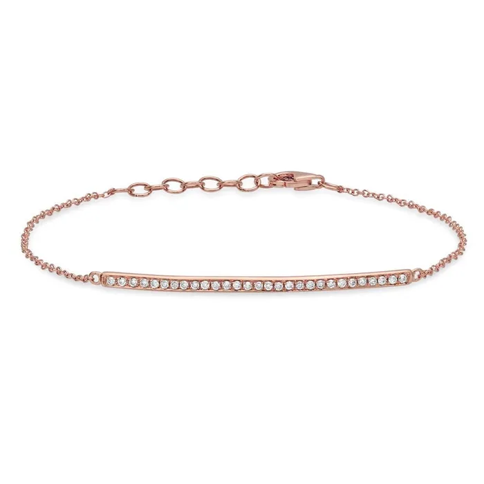 Bracelets 14K Rose Gold Diamond Bar Bracelet Meierotto Jewelers
